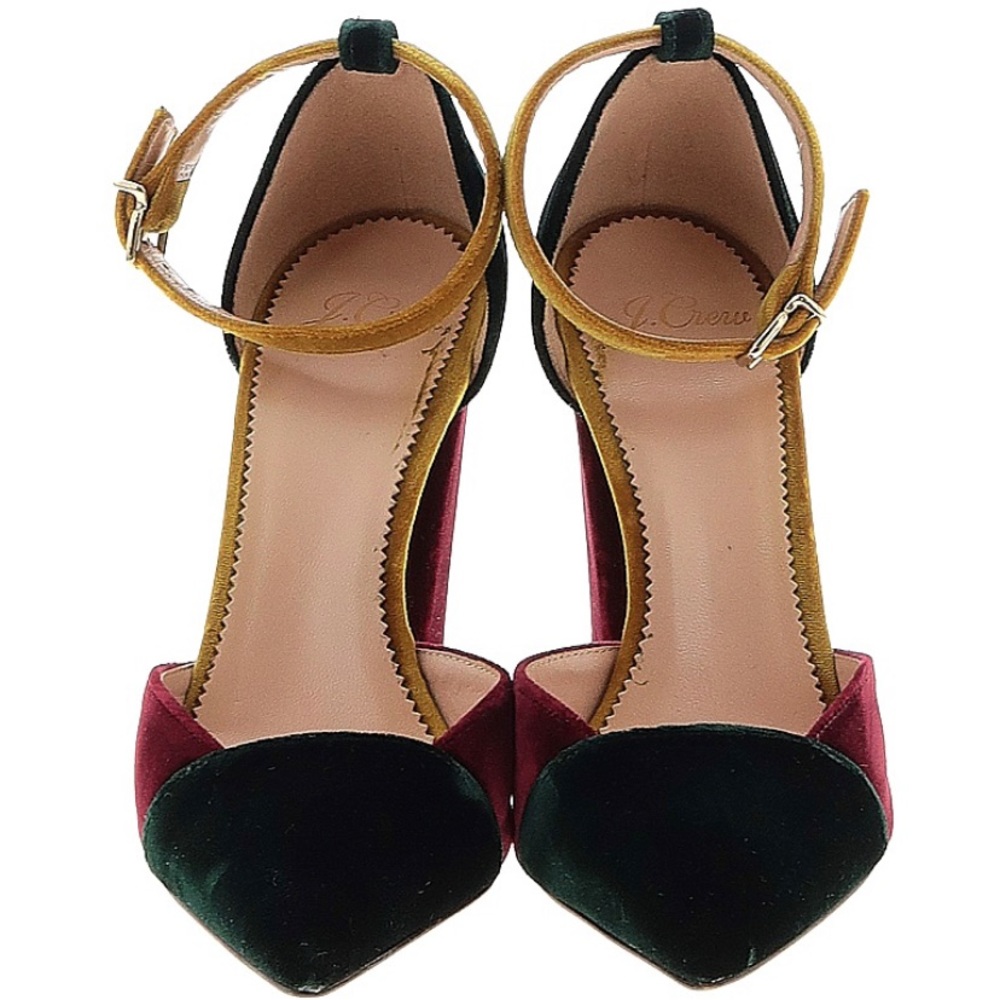 Burgundy J. Crew 3.5 inch heels.